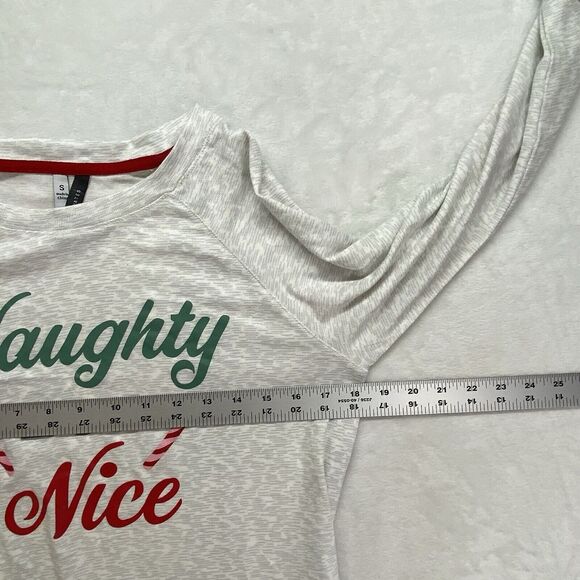 Jaclyn Intimates shirt womens S Christmas Naughty but Nice soft leisure pj top - Picture 2 of 9